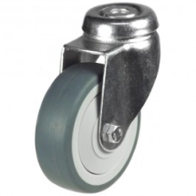 5inch Swivel Castor Grey Rubber Tyre M12 bolt hole fixing