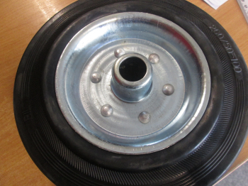 8Inch Wheel Black Rubber/Steel Roller c/w 20mm Bearing