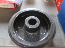6inch Wheel Black Rubber/Cast Tread 45mm Plain 1inch Bore